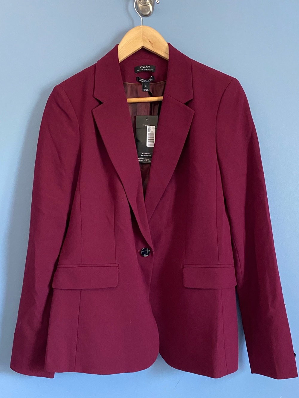 NWT RW&CO Burgundy Women's Blazer and Pants Suit - Picture 2 of 9